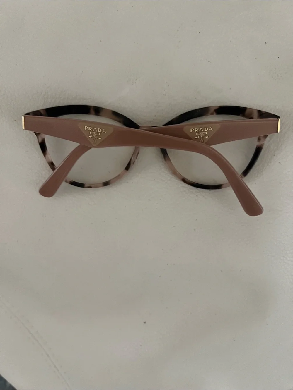 Prada Women's Cat Eye Tortoiseshell Optical Glasses-Dusty Pink Bows—Great shape!